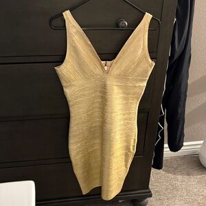 SHEIN Gold Sleeveless Dress